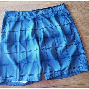 Sz 40 Paradise Collection Blue/Black Shorts Polyester Spandex Length 10" Pockets